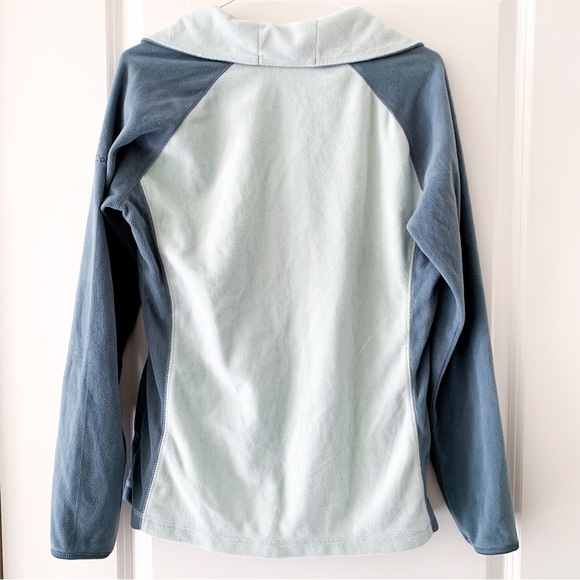 Columbia Women’s Fleece Jacket Green/Blue color block size large - Picture 2 of 5